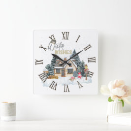 Winter Önskemål Fyrkantig Klocka