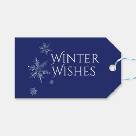 Winter Önskemål Snöflingor Presentetikett