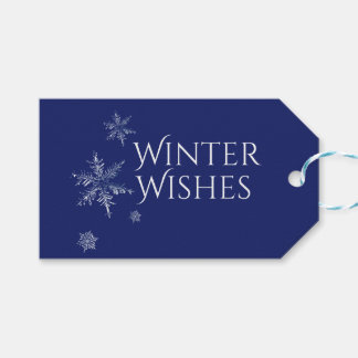 Winter Önskemål Snöflingor Presentetikett