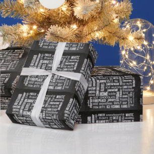 Winter Ord Cloud på alkboard Presentpapper