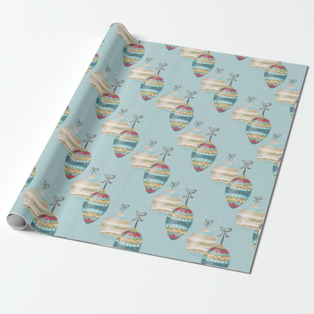 Winter Ornament Christmas Wrapping Paper Presentpapper (Utrullad)