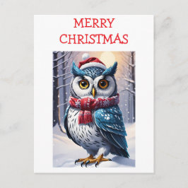 Winter Owl Christmas Wishes Vykort