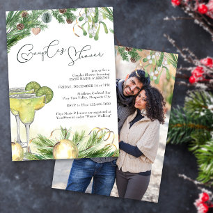 Winter Par Shower Margarita Mistletoe Photo Inbjudningar