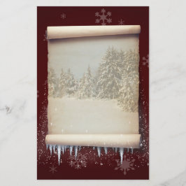 Winter Parchment Illustration Brevpapper