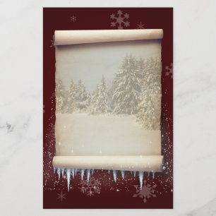 Winter Parchment Illustration Brevpapper