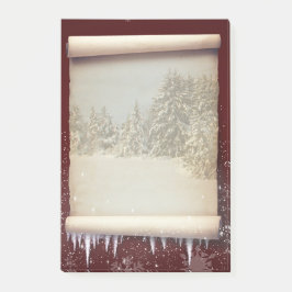 Winter Parchment Illustration Post-it Block