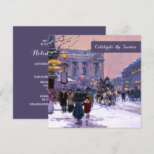 Winter Parisian Scene-Julfest Inbjudningar