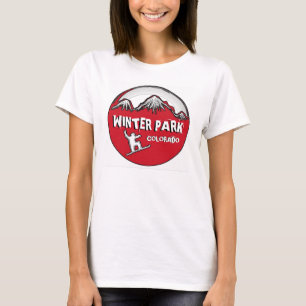 Winter Park Colorado red snowboard dam T Tee