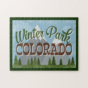 Winter Park Colorado Roligt Retro Snowy Mountains Pussel