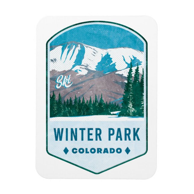 Winter Park Colorado Ski Badge Magnet (Vertikal)