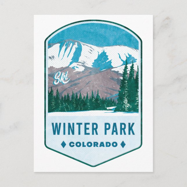Winter Park Colorado Ski Badge Vykort (Framsida)