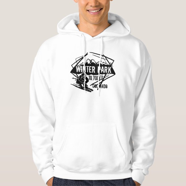 Winter Park Colorado ski elevation hoodie (Framsida)