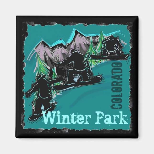 Winter Park Colorado snowboard magnet (Framsidan)