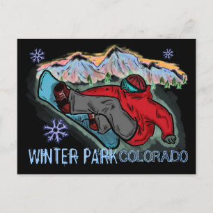 Winter Park Colorado snowboarder-skrotat vykort