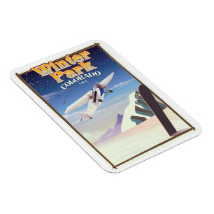 Winter Park colorado vintage resor poster Magnet