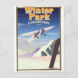 Winter Park colorado vintage resor poster Vykort