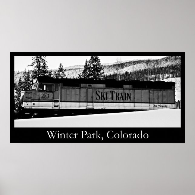 Winter park Ski Tåg Poster (Framsidan)