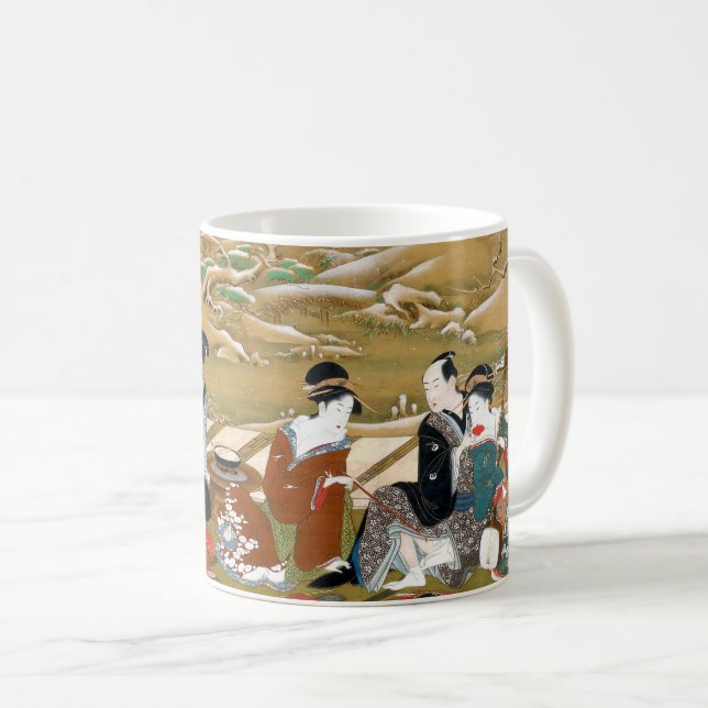 Winter Party av Utagawa Toyoharu woodblock japan Kaffemugg (Framsida höger)