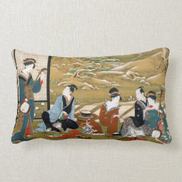 Winter Party av Utagawa Toyoharu woodblock japan Lumbarkudde