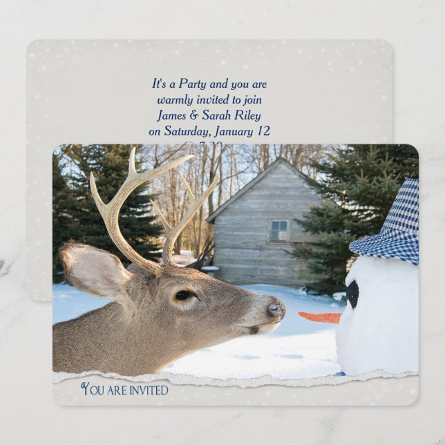 Winter Party Inbjudningar (Fram/baksida)