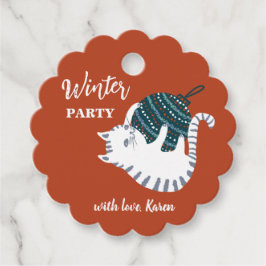 Winter Party jul Leksak Cat Gift Gåvor Etiketter