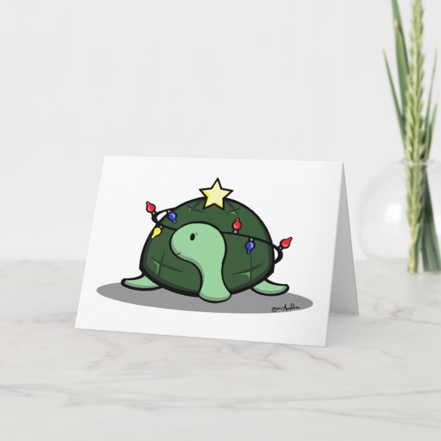 Winter Party Turtle Helgkort (Framsida)