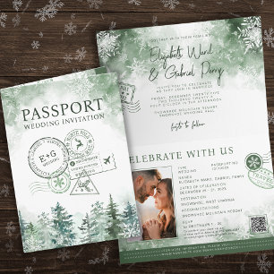 Winter Passport Destination Wedding Inbjudan