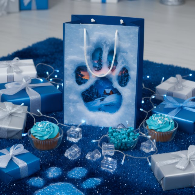 Winter Paw Print Tote Bag  (Skapare uppladdad)