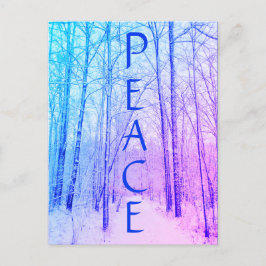 WINTER PEACE LILA POSTCARD VYKORT