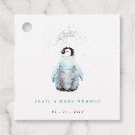 Winter Penguin Baby Shower Gåvor Etiketter