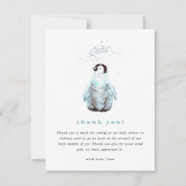 Winter Penguin Baby Shower Tack Kort