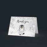 Winter Penguin Baby Shower Tack Kort<br><div class="desc">Uttryck tacksamhet mot Baby Det är Kallet utanför babydischen Tack för att du kan skriva ut kortet, ett perfekt sätt att ditt hjärtliga tack. Med vackra motiv från baby lägger det här anpassadet till en aning söthet för din uppskattning. Personligen för att framföra ditt tack på det mest charmerande och...</div>