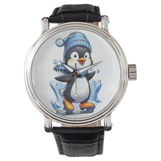 Winter Penguin Ice Staking Armbandsur (Framsida)