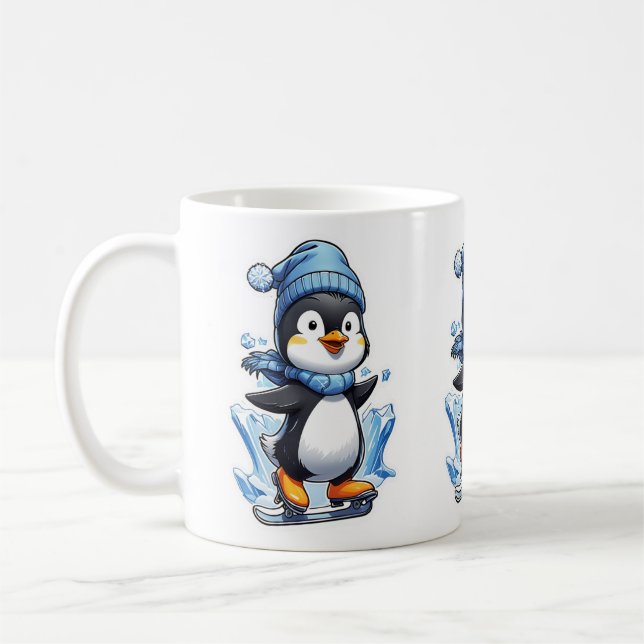 Winter Penguin Ice Staking Kaffemugg (Vänster)