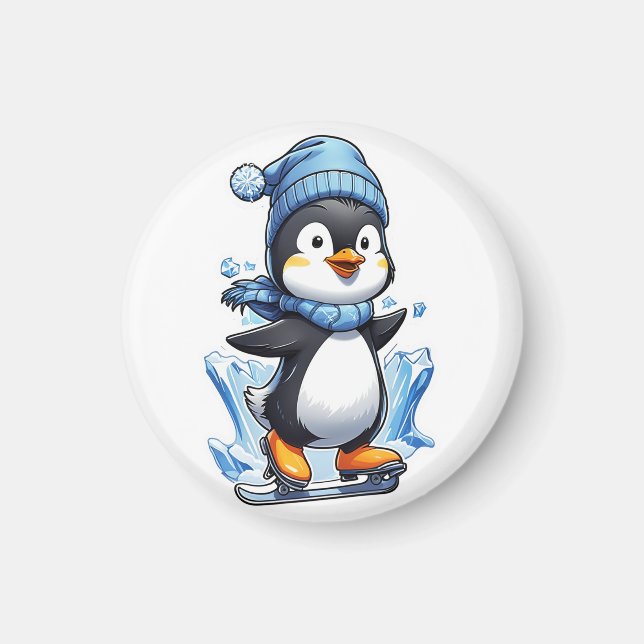 Winter Penguin Ice Staking Magnet (Framsidan)