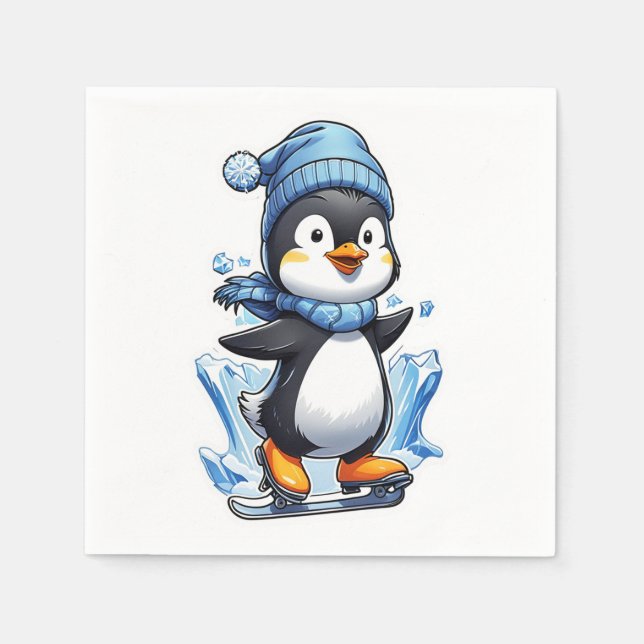 Winter Penguin Ice Staking Pappersservett (Framsidan)