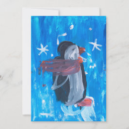 Winter Penguin  Julkort