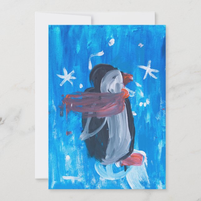 Winter Penguin  Julkort (Framsida)