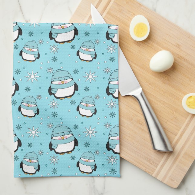 Winter Penguin Kitchen Towel Kökshandduk (Vikt i Fjärdedel)