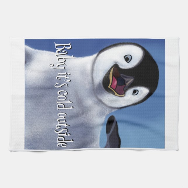 Winter Penguin Kökshandduk (Horisontell)