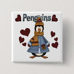 Winter Penguin Tshirts och presenter Knapp