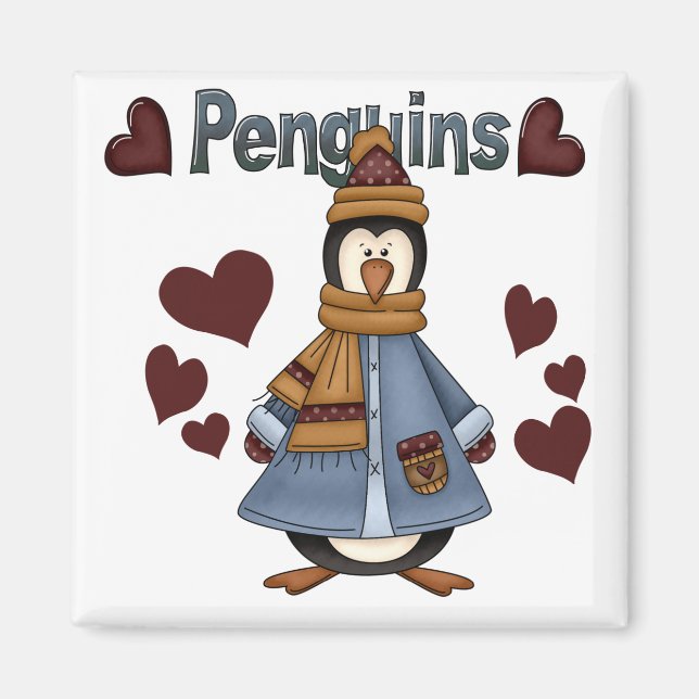 Winter Penguin Tshirts och presenter Magnet (Framsidan)