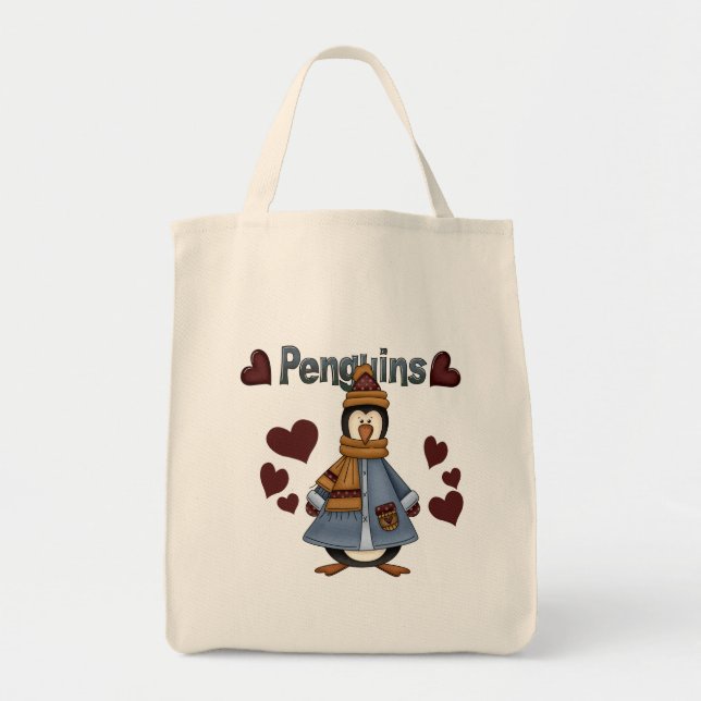 Winter Penguin Tshirts och presenter Tygkasse (Framsidan)