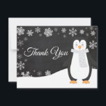 Winter Penguin Winter Snowflake - tackkort Tack Kort<br><div class="desc">Vinter Penguin Winter Snowflake, tack ditt kort. Penguin. Bakgrund till kretskort. Svarta och vita. Snowflake. Kärlek och Tack, vackert skript. Lägg till ditt meddelande på baksidan eller lämna tom och skriva. Om du vill göra ytterligare anpassningar klickar du på knappen Anpassa och användor verktygen som är utformat för att ändra...</div>