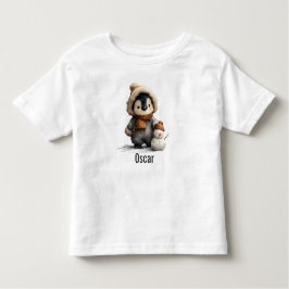Winter Penguin with Snowman Design T Shirt