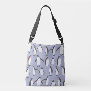 Winter Penguins sömlösa mönster + dina idéer Axelväska