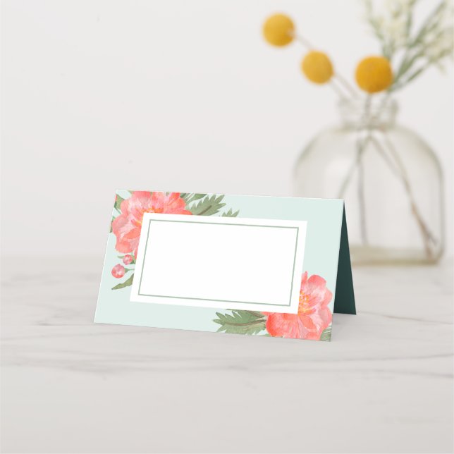 Winter Peony Placeringskort (Framsida)