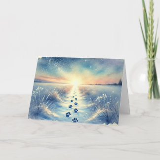 Winter Pet Sympathy Watercolor Card Kort