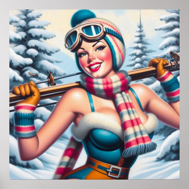 Winter Pin-up Girl Poster (Framsidan)