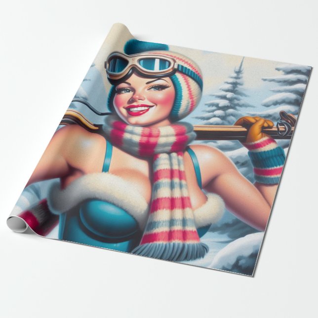 Winter Pin-up Girl Presentpapper (Utrullad)